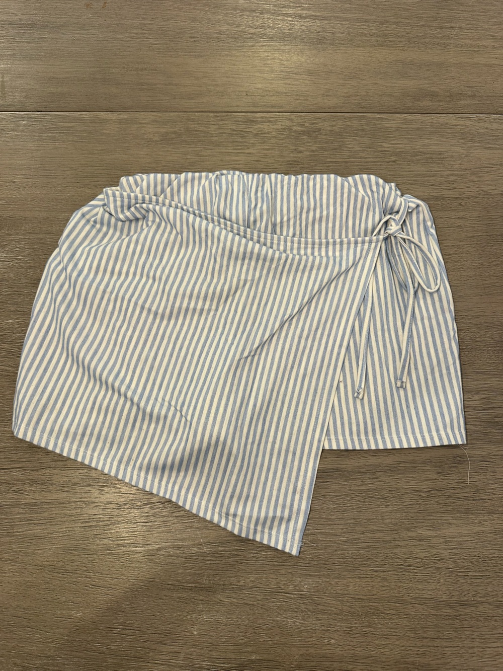 ASOS White and Light Blue Striped Mini Skirt